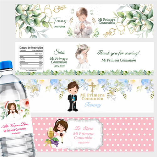 Zwitsal Baby Products - 맞춤형 첫 영성체 물병 라벨 개인화된